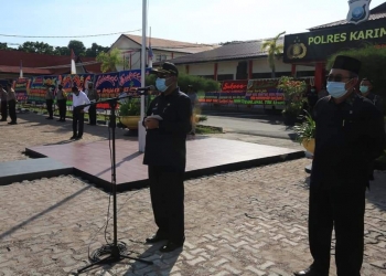 Bupati Karimun Hadiri Apel Kenal Pamit Kapolres Karimun