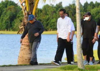 Mengawali Aktivitas Presiden Jokowi di Bintan dengan Berolaraga