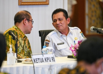 Raker Bersama KPU RI, Gubernur Komitmen Penuh Tingkatkan Persentase Pemilih Pemilu 2024