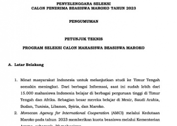 Telah Dibuka, Seleksi 30 Kuota Beasiswa Kuliah di Maroko 2023
