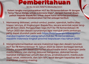 Pemprov Kepri: Menjelang HUT Kemerdekaan ke-78, Masyarakat Diimbau Pasang Bendera Merah Putih
