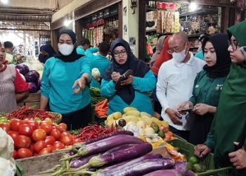 Sidak Pasar Bintan Center, Rianny Akui Sejumlah Harga Pangan Naik dan Stok Telur Terbatas