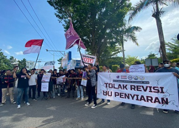 Tolak RUU Penyiaran, Koalisi Jurnalis dan Mahasiswa Tanjungpinang-Bintan Gelar Aksi Unjuk Rasa