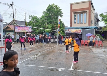 Gabungan Anak Tanjung Unggat Gelar Lomba Turnamen Bola Voli AWC Cup 1