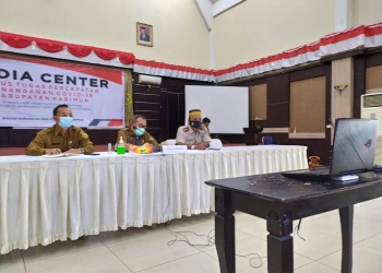 Rapat Koordinasi Sekda Karimun Via Video Conference Untuk Kepulangan WNI