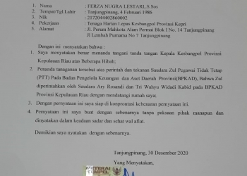 Akhirnya Pemalsuan Tanda Tangan Sejumlah Proposal Fiktif Pemprov Kepri Terungkap