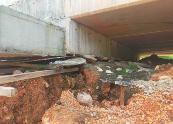 Bangunan Jembatan I Kongboy di Bintan Amburadul, Struktur Bangunan di Bawah Jembatan Tergantung