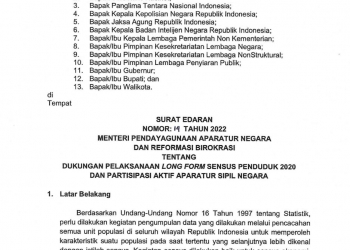 Dukung Long Form Sensus Penduduk 2020, Menpan RB Imbau ASN Aktif