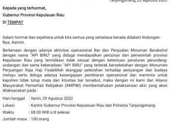Terkait Api Biru, Ketua Cindai Sebut Akan Didemo, Hari Ini Surat ke Polresta Tanjungpinang Masuk