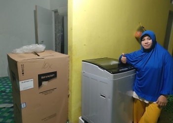 Terima Bantuan Mesin Cuci, Jamicar: Terima Kasih Walikota Rahma Nanti Berjumpa di 2024