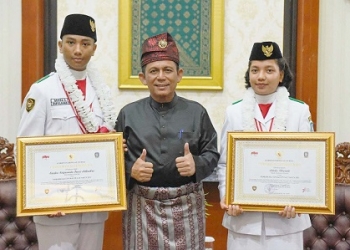 Ansar Terima Sanika & Adelia 2 Pelajar Asal Kepri yang Menjadi Anggota Paskibraka Nasional