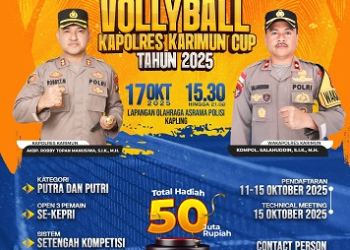 Open Tournament Volleyball Kapolres Karimun Cup 2025 Berhadiah Rp 50 Juta